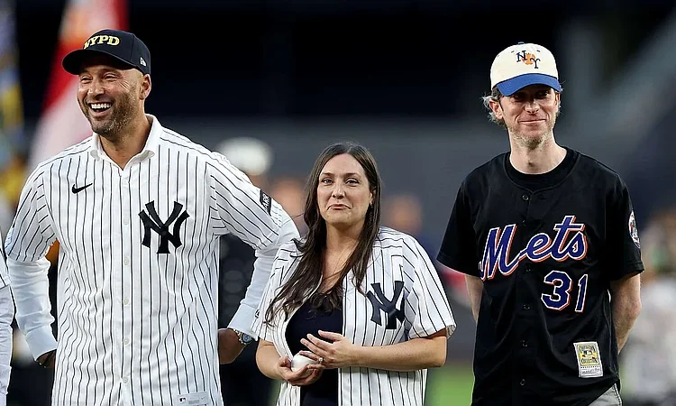 Derek Jeter y Brielle Saracini: el reencuentro que marcó los 25 años del 11-S en el Yankee Stadium