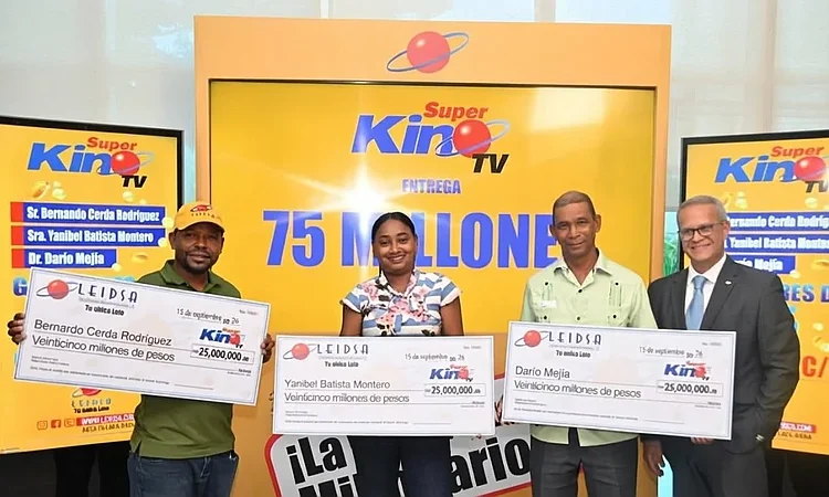Leidsa reparte 75 millones entre tres nuevos millonarios del Súper Kino TV