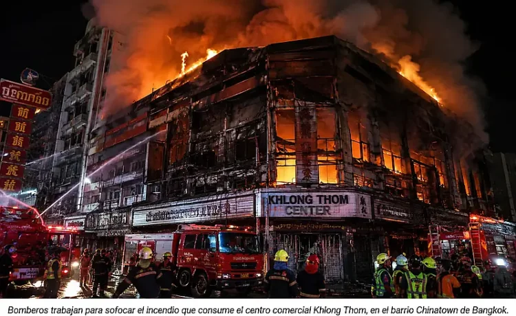 Bangkok en alerta: incendio en Chinatown reactiva temores por seguridad en espacios públicos