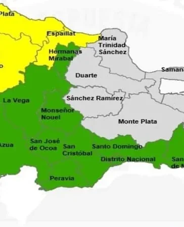 República Dominicana bajo alerta: COE sube a amarilla siete provincias por vaguada