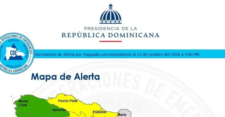 Vaguada activa 25 alertas en el país: COE advierte aguaceros fuertes y posibles granizadas