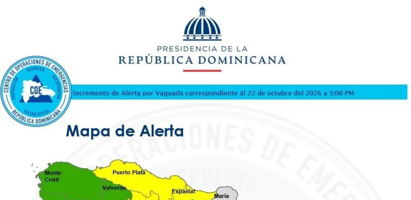 Vaguada activa 25 alertas en el país: COE advierte aguaceros fuertes y posibles granizadas