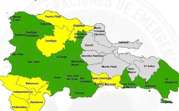 COE amplía alerta amarilla a 9 provincias y activa 16 en verde por intensas lluvias