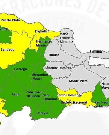 COE amplía alerta amarilla a 9 provincias y activa 16 en verde por intensas lluvias