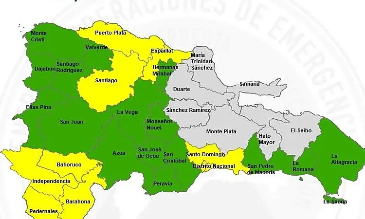 COE amplía alerta amarilla a 9 provincias y activa 16 en verde por intensas lluvias