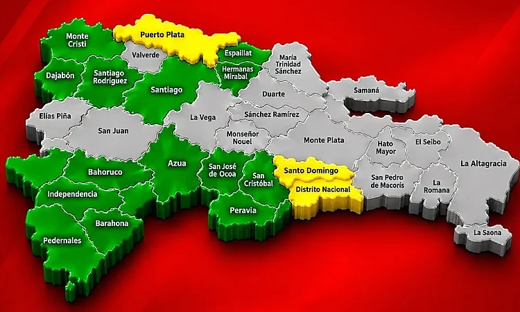 República Dominicana bajo alerta: COE reduce a dos las provincias en amarillo y mantiene 13 en verde por vaguada