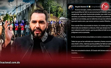 Bukele reta a sus críticos y invoca a Dios para vencer a las pandillas haitianas