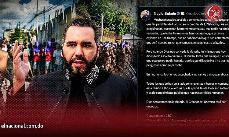 Bukele reta a sus críticos y invoca a Dios para vencer a las pandillas haitianas