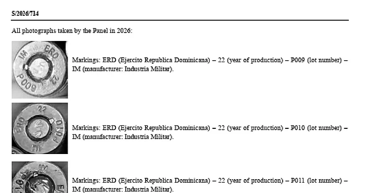 ONU revela municiones dominicanas de 2022 en bandas haitianas y Gobierno no da respuestas