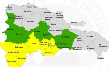 Vaguada activa alerta del COE en 16 demarcaciones, incluido el Distrito Nacional