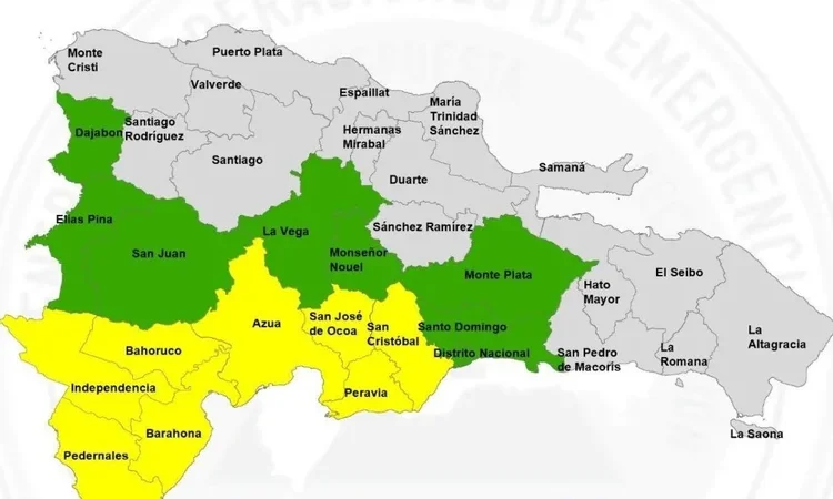 Vaguada activa alerta del COE en 16 demarcaciones, incluido el Distrito Nacional