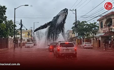 La IA convierte una inundación capitalina en un fenómeno viral con ballena incluida